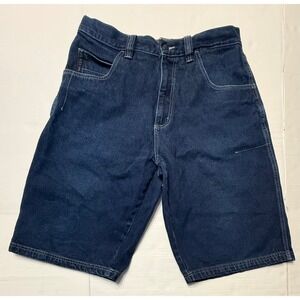 FUBU Mens Denim Carpenter Shorts Blue Baggy Streetwear W36 Vintage Y2K